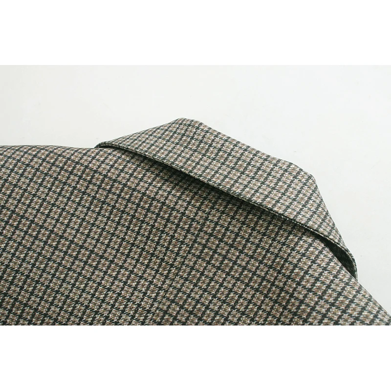 za 2019 coats and jackets women formal plaid blazer notched collar female office wear casual feminino coat top | Женская одежда