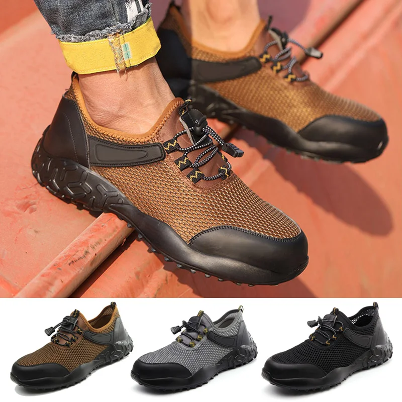 

Обувь со стальным носком, Рабочая защитная обувь, дышащая обувь с защитой от проколов для мужчин, летняя обувь TC21