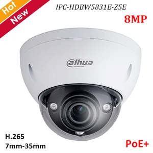 IP-камера Dahua H.265, POE, 8 Мп, встроенная инфракрасная сетевая камера, 7-35 мм, объектив с 5-кратным увеличением, ИК, 100 метров, поддержка SD-карты