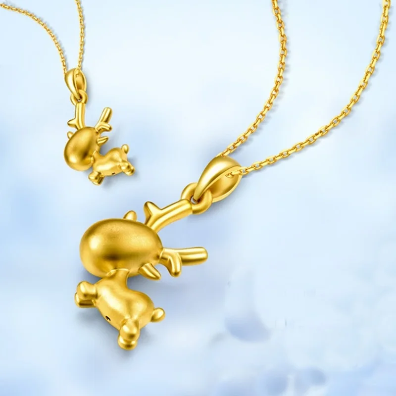 Ожерелье OMHXZJ из желтого золота с подвеской для женщин и мужчин подарочное