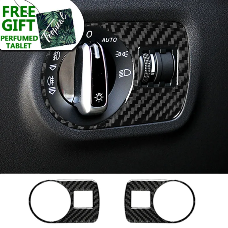 

Carbon fiber Car Headlight Switch Trims Decorative Cover stickers For Audi TT 8n MK123 TTRS auto interior Accessories