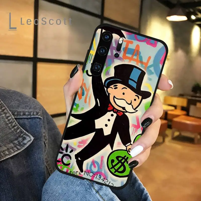 

Cartoon Dollar Monopoly Phone Case For Huawei honor Mate P 9 10 20 30 40 Pro 10i 7 8 a x Lite nova 5t