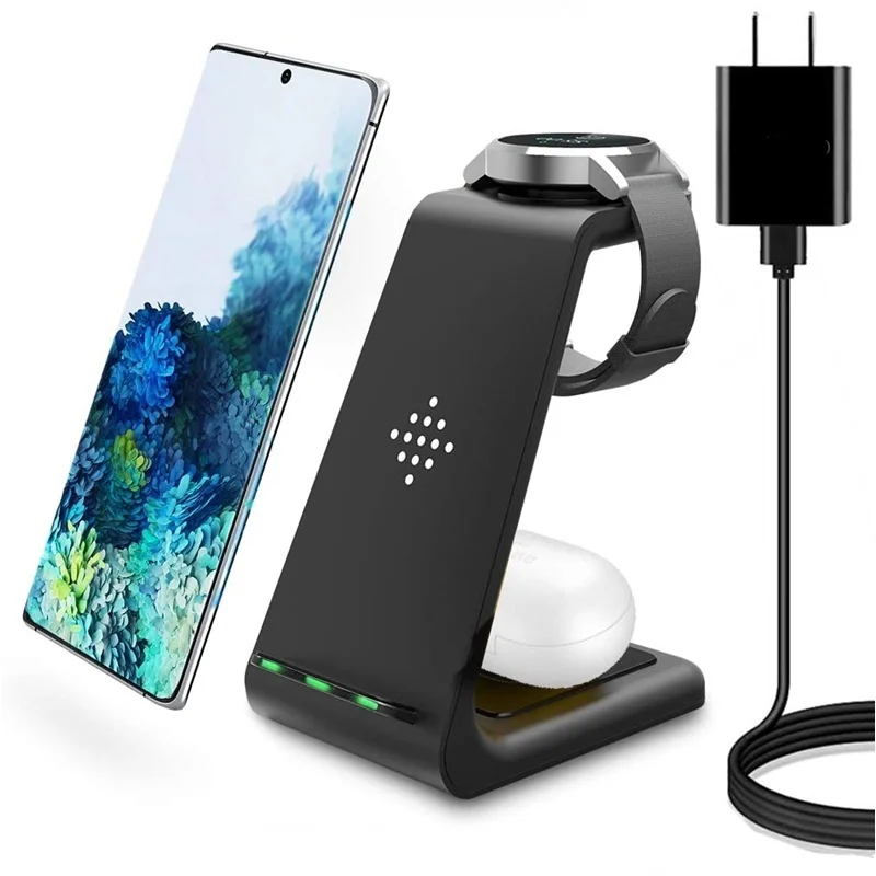

3 in 1 Wireless Charger Station For Samsung Note 20 S21 Iphone 15W Fast Charge Charger For Galaxy Watch Gear S4 S3 S2 Buds Live