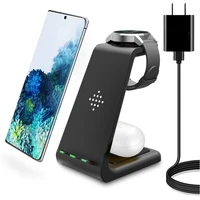 Wireless Charger Station For Samsung Note S21 Iphone 15W Fast Charge Charger For Galaxy Watch Gear Buds Live