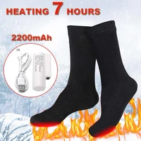 3 7v 3 adjustable electric heated socks rechargeable battery warmer socks for women men winter outdoor skiing cycling heated