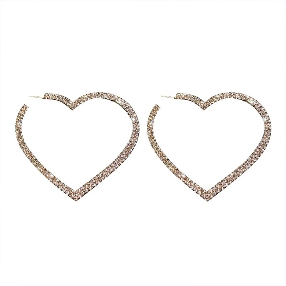 

New 2021 925 silver needle exaggerated full love earrings fashion temperament simple earrings personalized earrings
