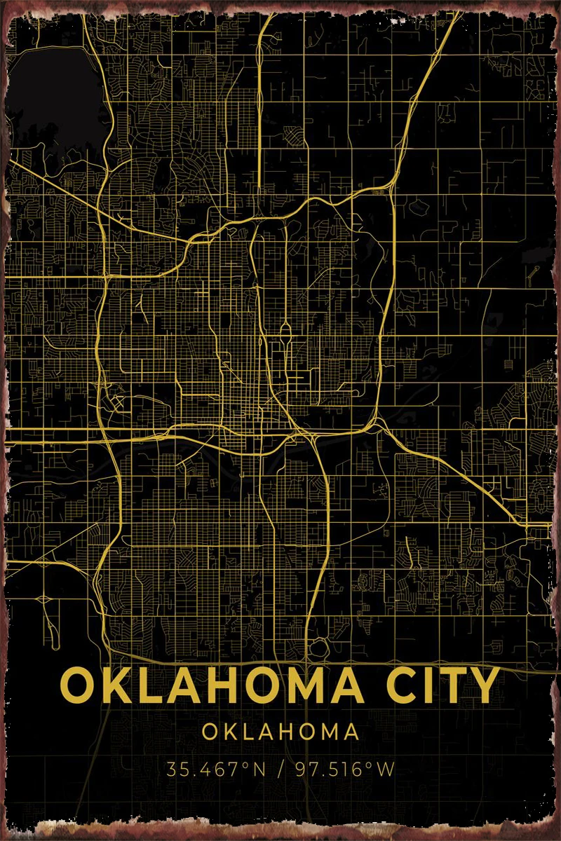 Карта города Германии в стиле метал жестяная вывеска Оловянная табличка декор