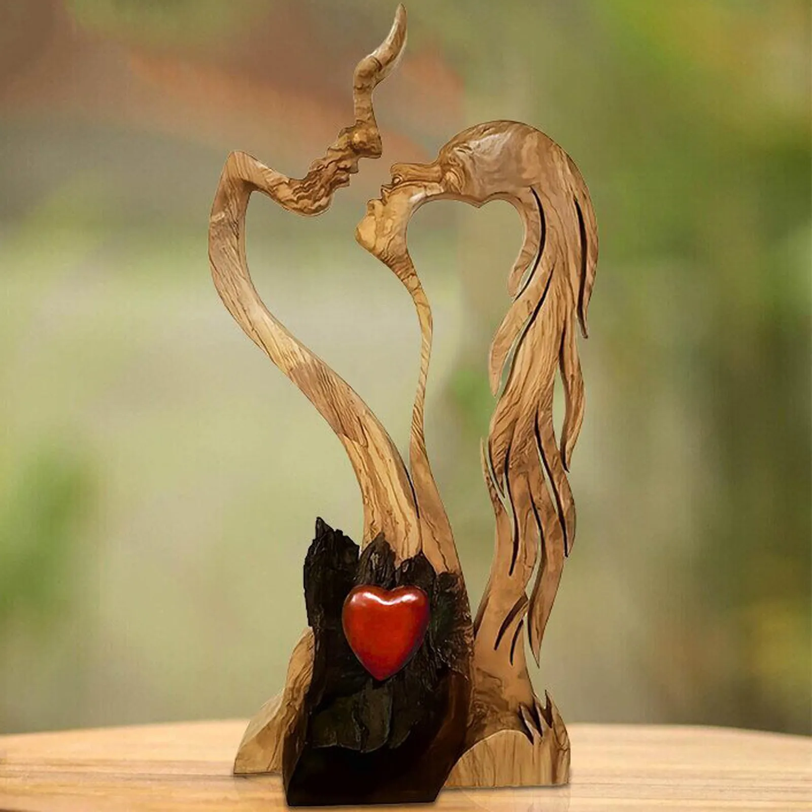 Вечные деревянные украшения Love комнатные деревянное сердце скульптура для стола