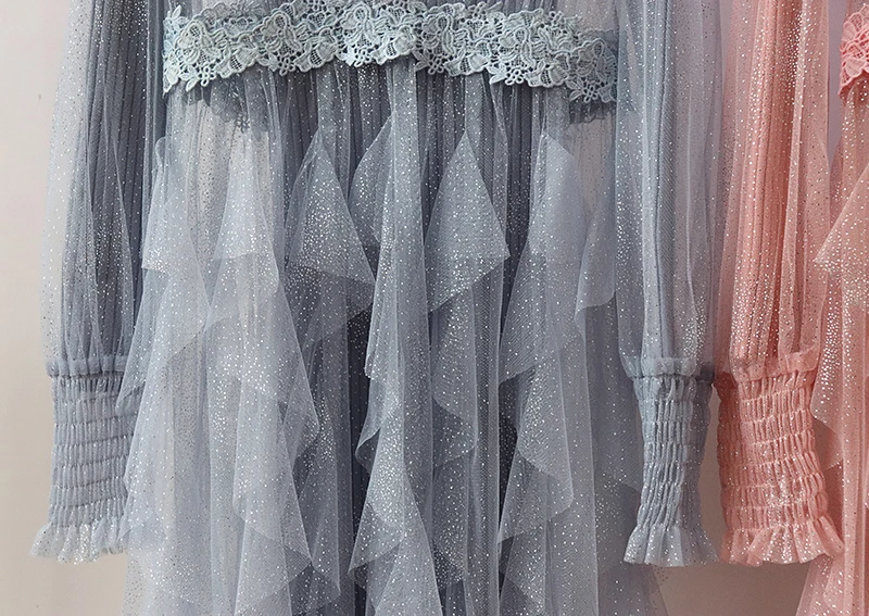 2 шт./компл. до колена Длина Тюль трикотаж серый синий платье подружки невесты