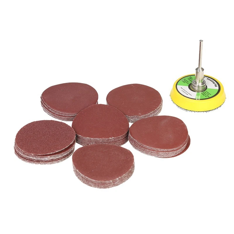 

60 Pcs Sanding Paper Grinding Wheel With 50Mm Polishing Pad Adapter, Grits Grinding Pad Grit Paper, Size 100, 240, 600, 800, 100