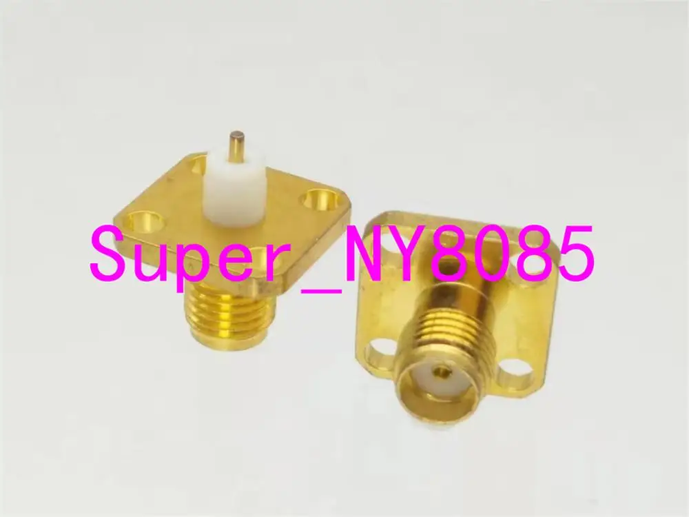 Гнездовой разъем SMA с фланцем на 4 отверстия ПТФЭ паяльный коаксиальный RF |