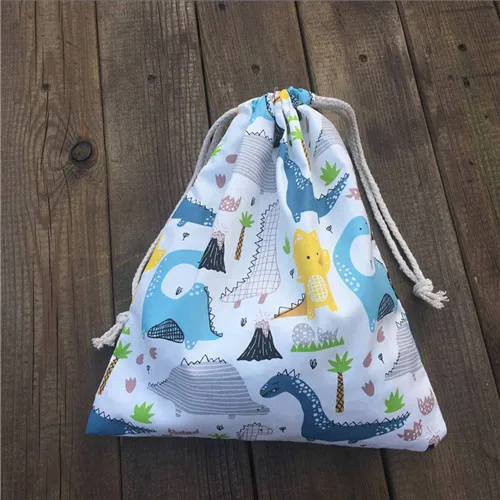 XXXL 40x50cm YILE/1 шт., вечерние подарочные сумки на шнурках из хлопка с принтом динозавра, дерева, белого цвета, 81120a - Цвет: XXXL 40x50cm