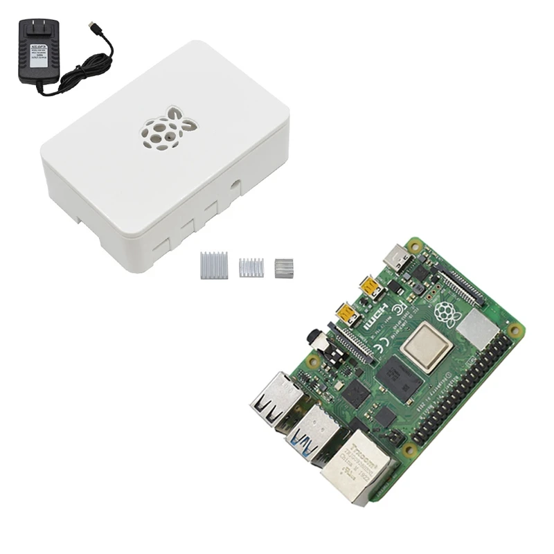 GTBL для Raspberry Pi 4 Модель B ABS чехол 4G RAM DIY Kit с белым радиатором 5V 3A адаптер питания PI
