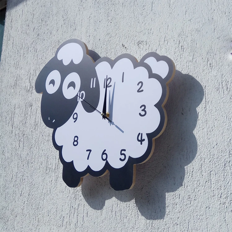 

Coloured Drawing Cartoon Creative Cute Lamb Hanging Clock Shop Cool Decoration Clock Wall Clock Mute Wall Clock Quartz Clock