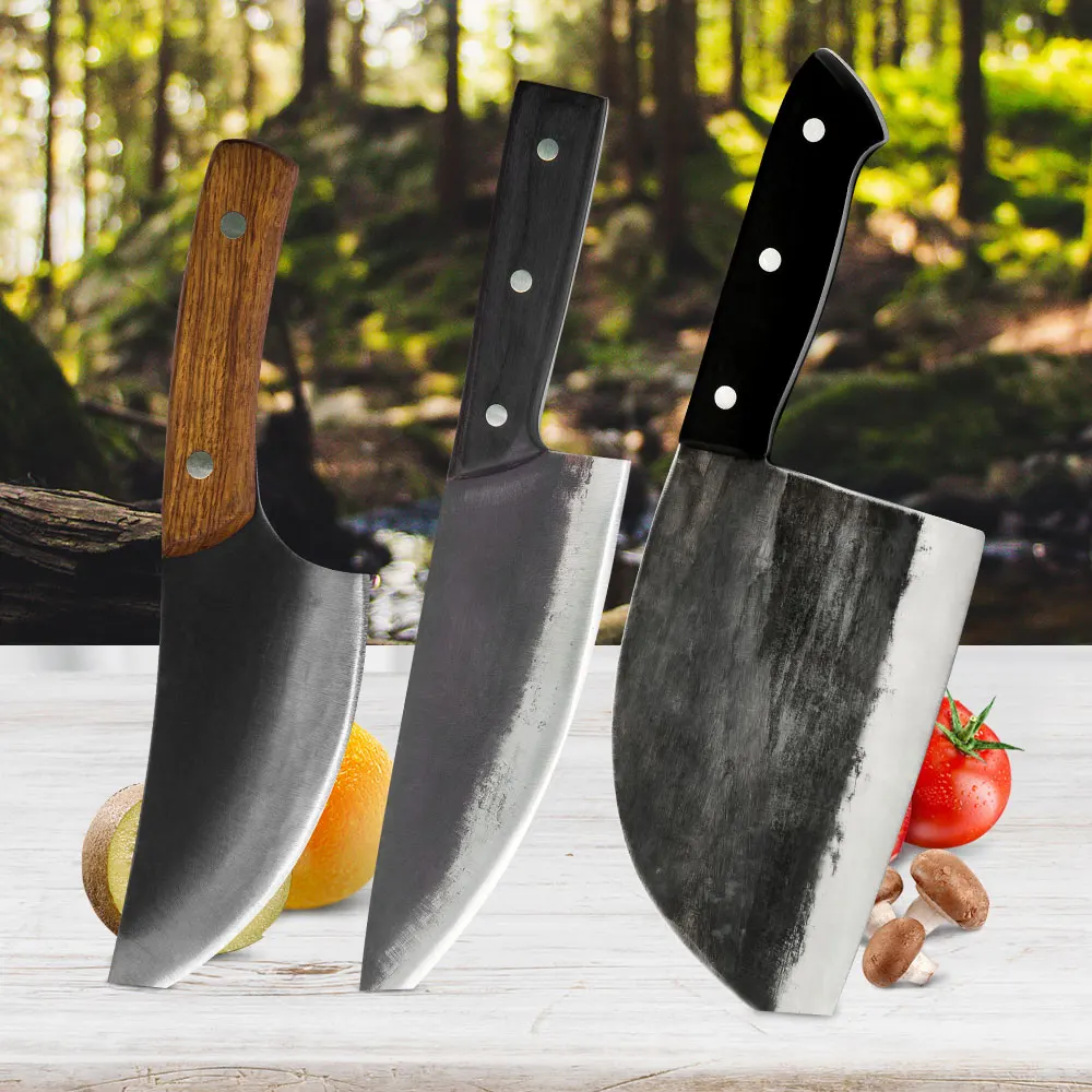 Набор кухонных ножей шеф повара ручной работы из кованой высокоуглеродистой