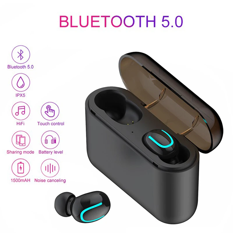 Беспроводные TWS Q32 bluetooth наушники в ухо портативные стерео Спортивные с
