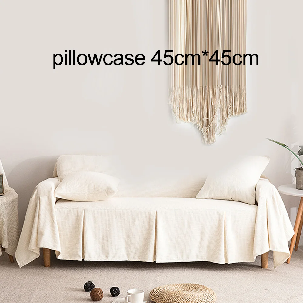 Beige 45 x 45cm 1/2/3/4-Seater для диванов одноцветное Цвет Универсальный диван Полотенца все включено пылезащитный чехол для дивана домашняя наволочка чехлов - Цвет: Beige 45 x 45cm