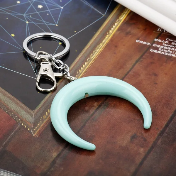 Брелок луна из смолы брелок с сердцем полумесяц цветной глиттер цепочка для