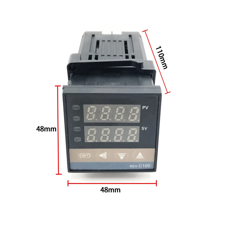 REX-C100 цифровой термостат PID регулятор температуры Выход SSR+ Max.40A реле SSR+ K термопара зонд теплоотвод 0-1300C