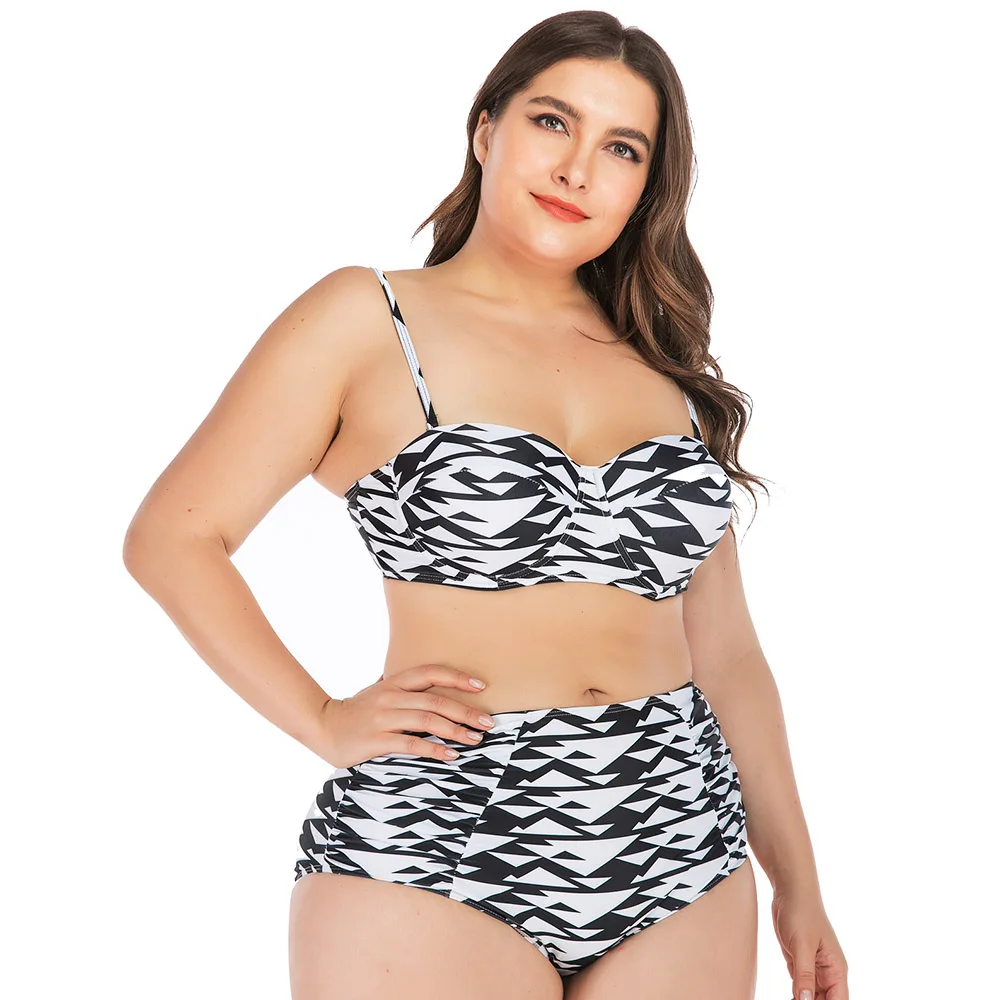 Новый комплект бикини с оборками купальный костюм для женщин высокая талия