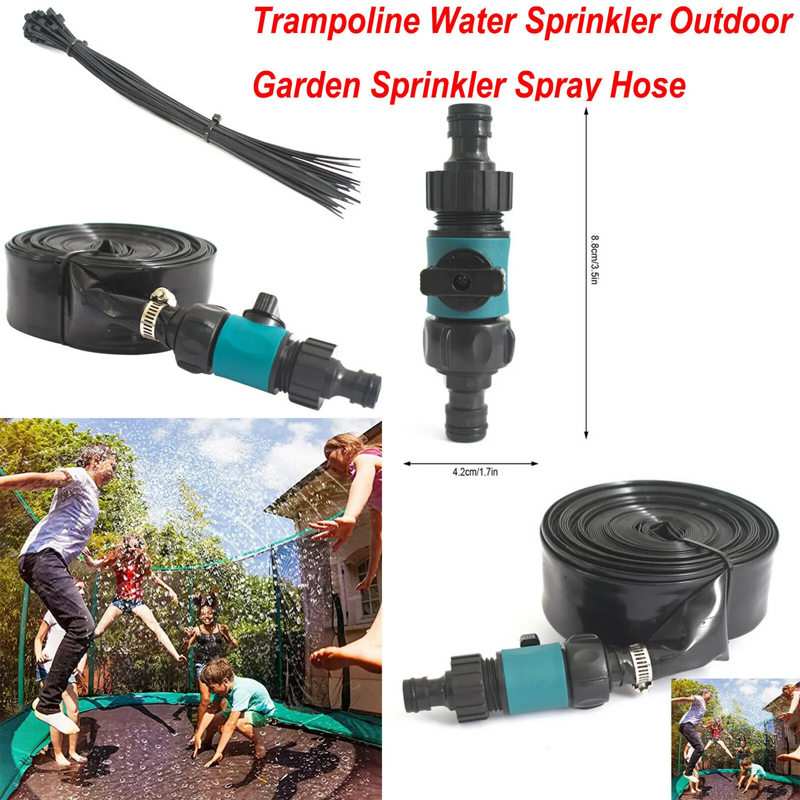 

Summer Water Sprinkler Trampoline Sprinkler Outdoor Garden Water Games Toy Sprayer Backyard 39 Feet Game Water Park Accessories