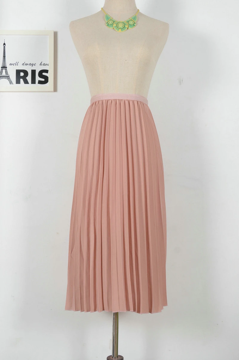 Женская двухслойная замшевая длинная Плиссированная Юбка-макси RICORIT винтажная