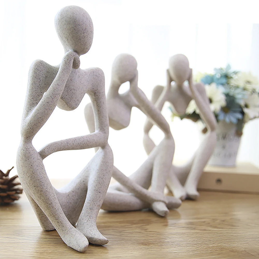 Forgetive статуи из смолы абстрактный истончик люди скульптуры миниатюрная фигурка