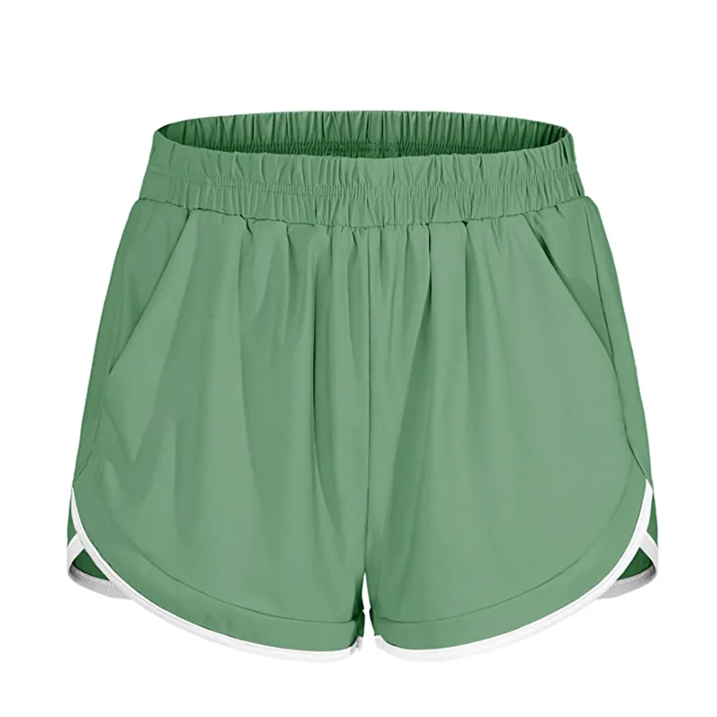 2020 повседневные женские шорты для бега эластичные тренировок с карманами