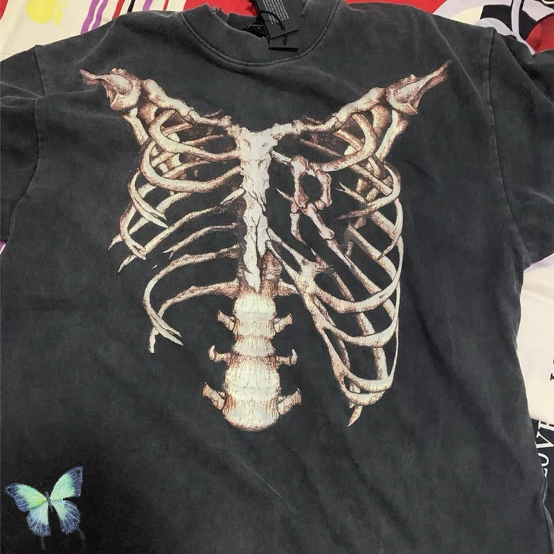 

Oversized Represent T-shirt Skeleton Logo Wash Do Old Men Women Represent T Shirt