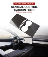 real carbon fiber center console cover for tesla model y 3 2021 central control panel trim true carbon interior accessories