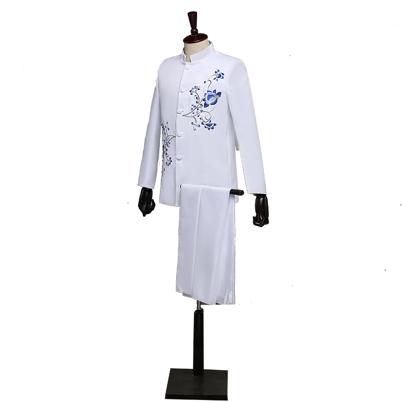 Мужской костюм в китайском стиле с вышивкой модель SL1595 из двух предметов