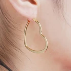 Серьги из нержавеющей стали 304, серьги золотого цвета в форме сердца для женщин, украшения для вечеринки на каждый день, украшения для ушей, подарки для женщин, 1 пара