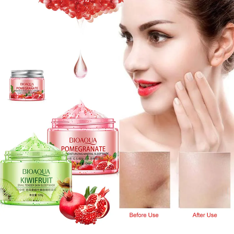 

Bioaqua Sleeping Mask No-Wash Pomegranate Kiwif Fruit Face Masks Skin Care For Moisturizing Soothing Repair Night Cream TSLM1