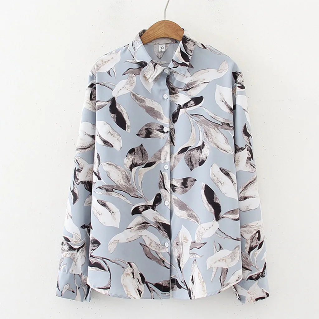 Корейская блуза с длинным рукавом женская рубашка модная отложной воротник