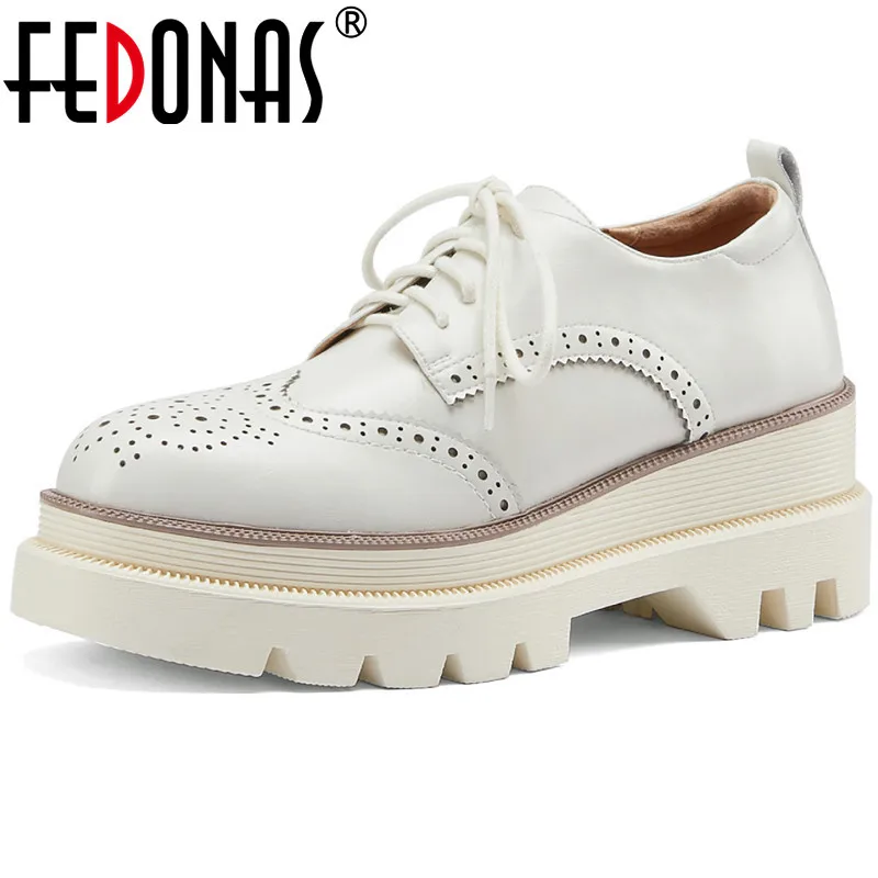 

FEDONAS/обувь на платформе для женщин; Туфли-лодочки с перекрестной шнуровкой на толстом каблуке для женщин; Натуральная кожа; Коллекция 2021 год...