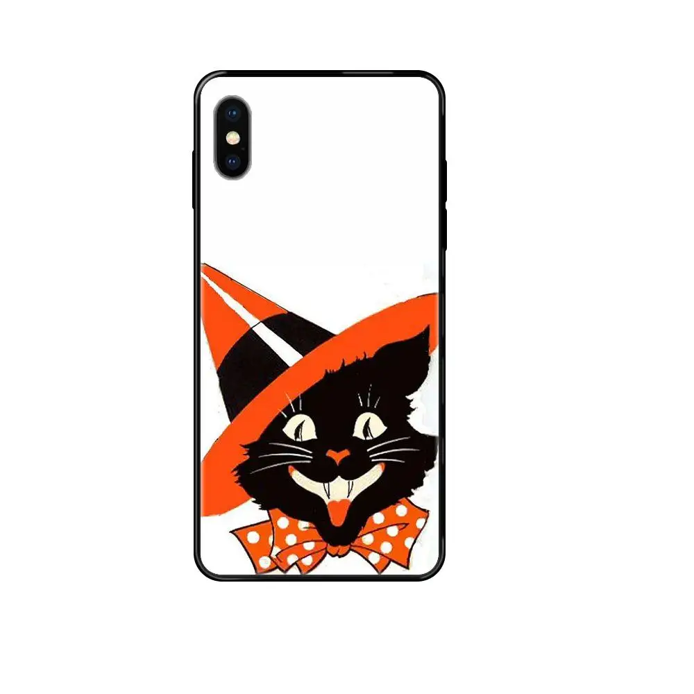 Black Soft TPU Cartoon Pattern Phone Case Melancholy Cat Lovely Emboss Uv Clear For Huawei P8 P9 P10 P20 P30 P40 P Smart Lite | Мобильные