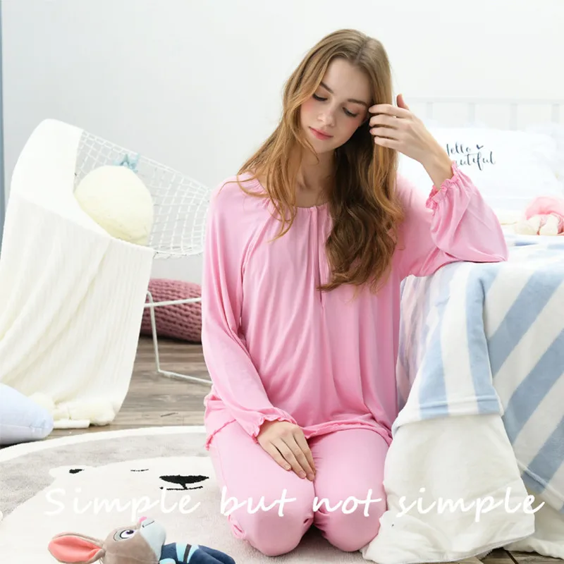 Пижама для беременных ночная рубашка с длинным рукавом + штаны 2 шт./компл. | Мать и