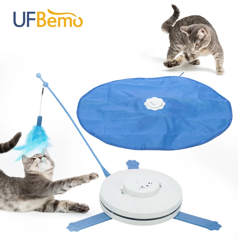 Игрушка для кошек 2 в 1 подкрывающаяся ткань движущаяся мышь перо маски игрушки