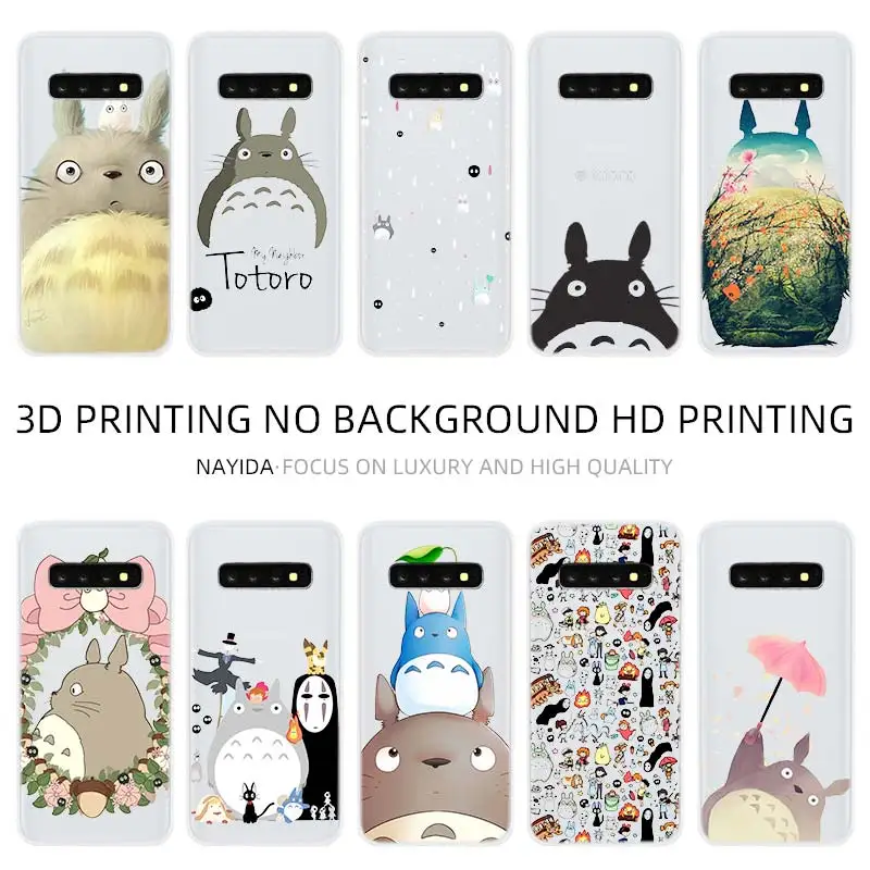 Мягкий Силиконовый ТПУ чехол для телефона Samsung Galaxy S30 S20 S7 Edge S8 S9 S10 Plus Totoro portsoot