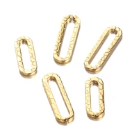 20pcs gold stainless steel oval charms embossing earrings findings diy jewelry making handmade accessories bracelet connectors