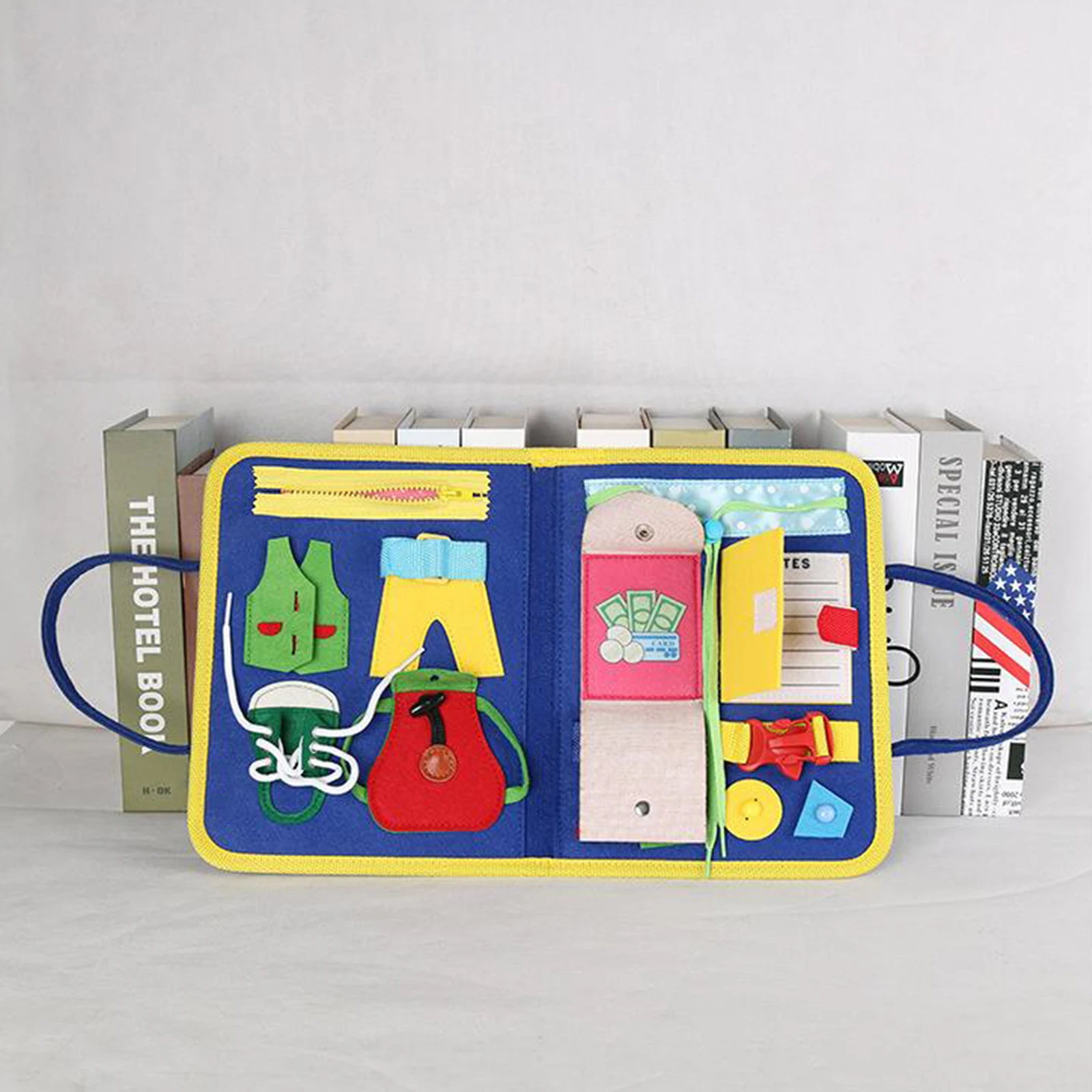 

Baby Busy Board Montessori Basic Skills Activity Board Learn to Tie Shoes Lace, Zip, Buckle Educational Learning Toys