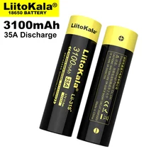 Baterai LiitoKala Lii-31S 18650 3.7V Li-ion 3100mA Baterai Daya Maksimum Instan 35A untuk Perangkat Saluran Tinggi.