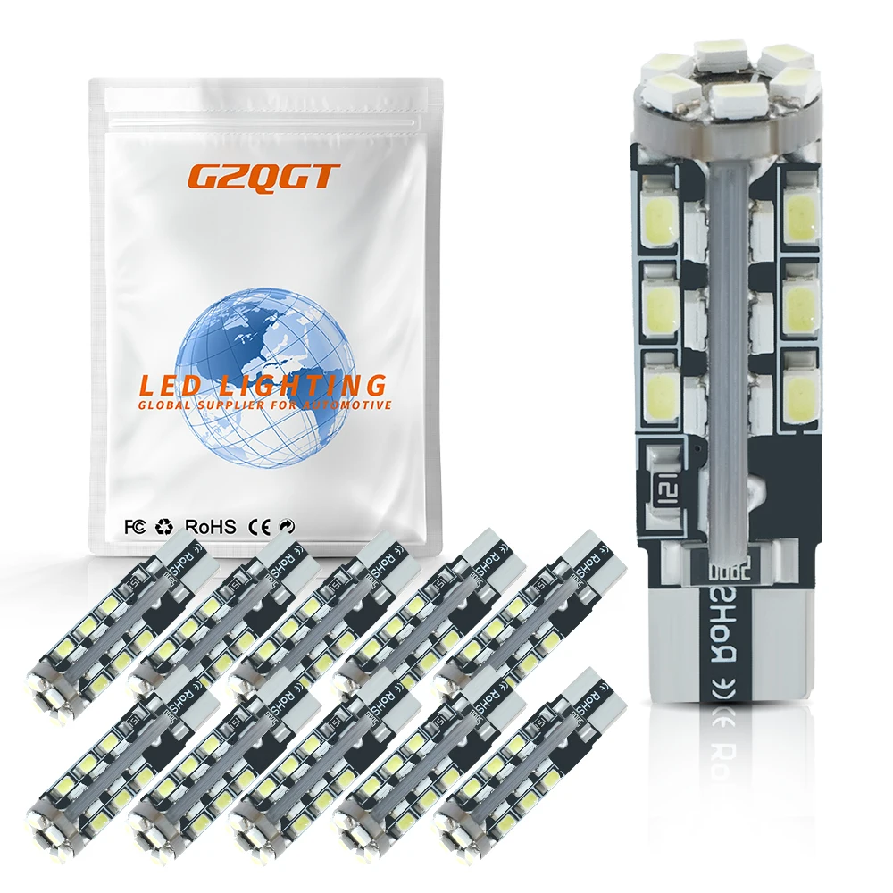 

100 шт., Автомобильные светодиодные лампы CANBUS T10 W5W 194 168 30SMD 4014