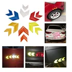 10 шт. стрелки светоотражающая лента для тренировки реакции Безопасность Предупреждение клей светильник светоотражающий Стикеры Переводные картинки для автомобиля бампер мотоцикла Стикеры