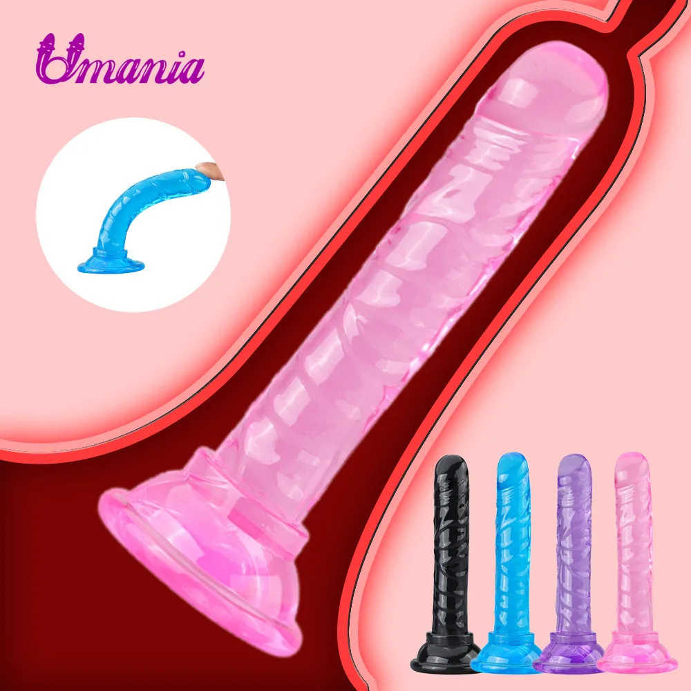 Эротический мягкий Желе фаллоимитатор Анальная пробка Реалистичный Пенис дилдо