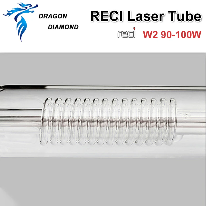 Лазерная трубка DRAGON DIAMOND CO2 RECI W2 90 100 Вт стеклянная металлическая головка Длина 1200