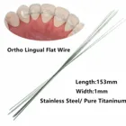 Стоматологический ортодонтический языковой фиксатор, 2 шт., плоские скрученные провода, нержавеющая сталь, чистый титан для Орто-кронштейна, скобы