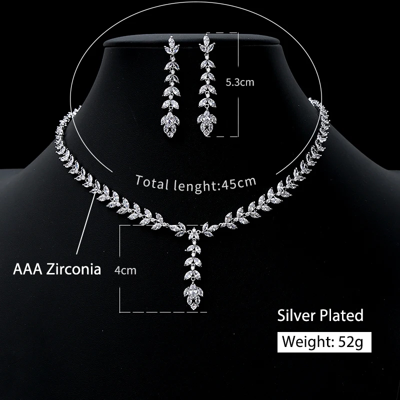 MASHAWU роскошные сверкающие циркониевые Висячие серьги ожерелье ювелирный набор