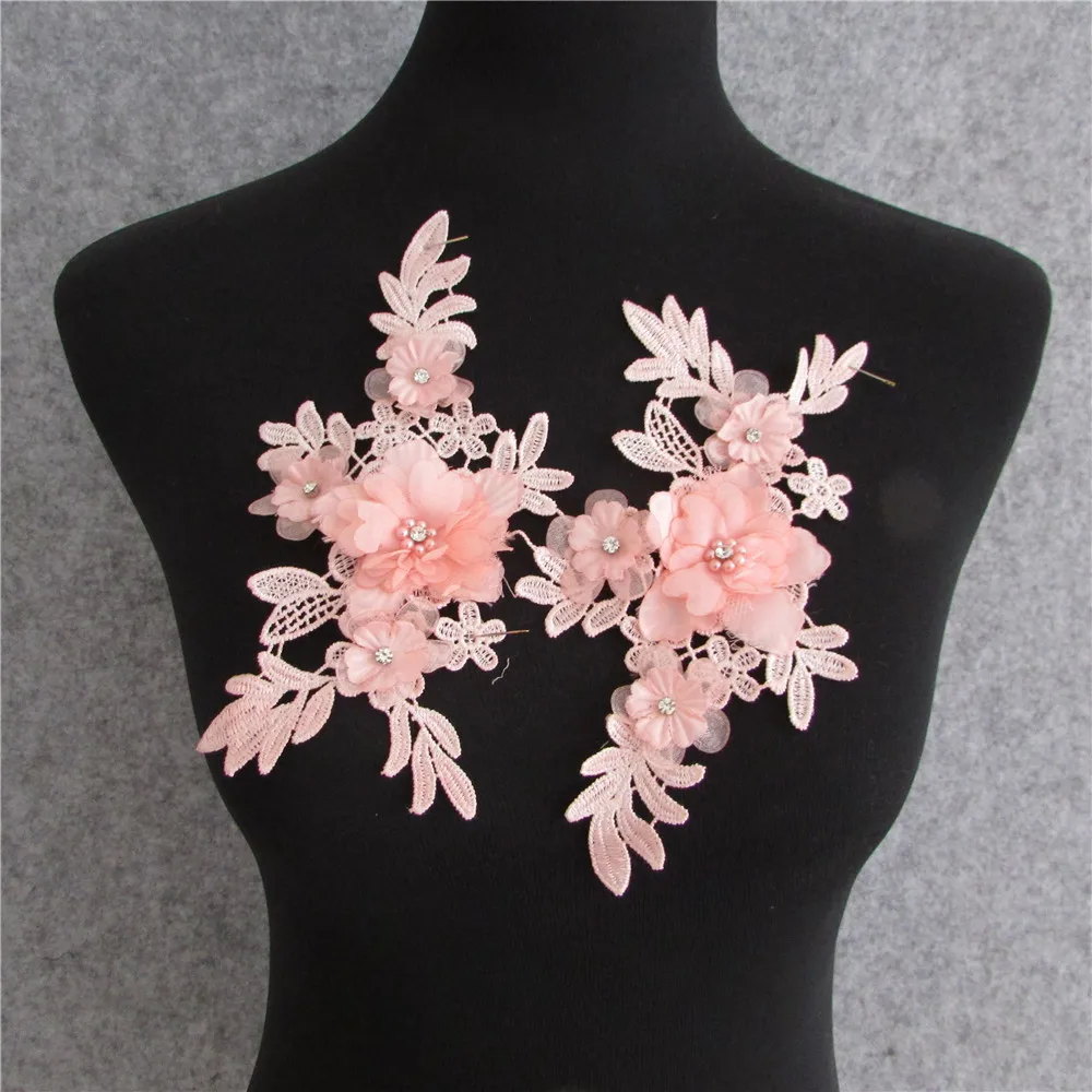 2017 высококачественные товары кружевная ткань платье с аппликацией на вороте