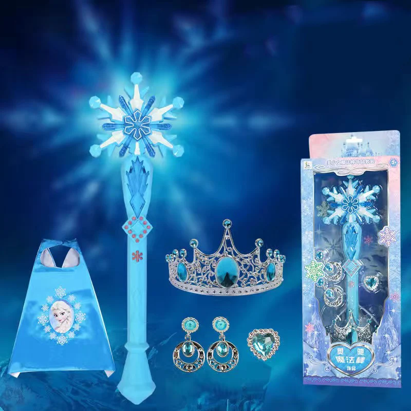 

Disney girls frozen princess dress snowflake elsa Music Magic wand Ring crown box set Makeup Toys Birthday Christmas Gift